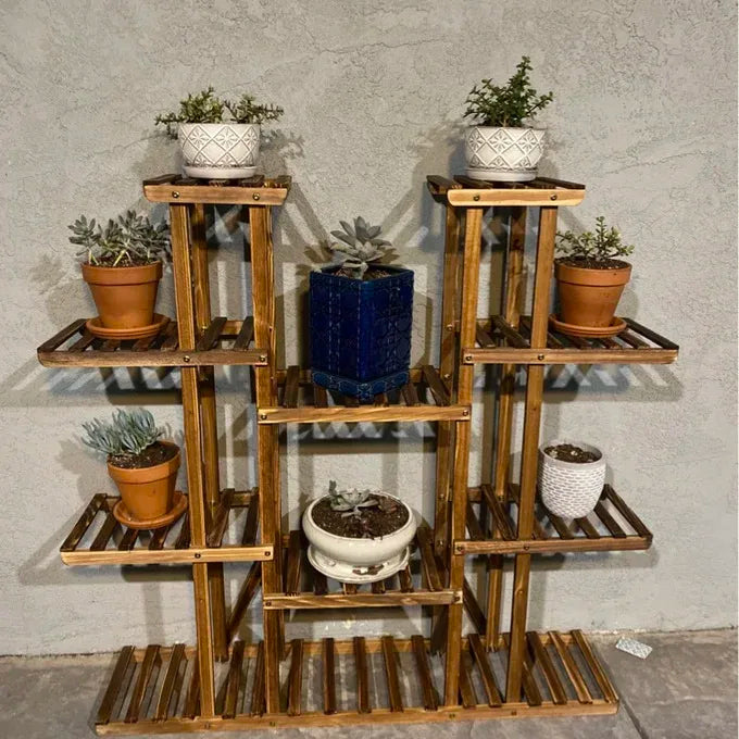 Wooden Multi-Tier Plant Stand & Flower Pot Shelf