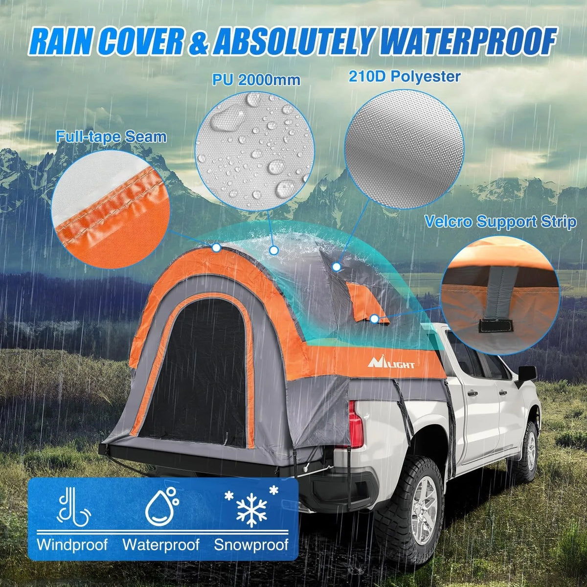 Nilight 2-Person Truck Bed Camping Tent – Waterproof Double-Layer Design