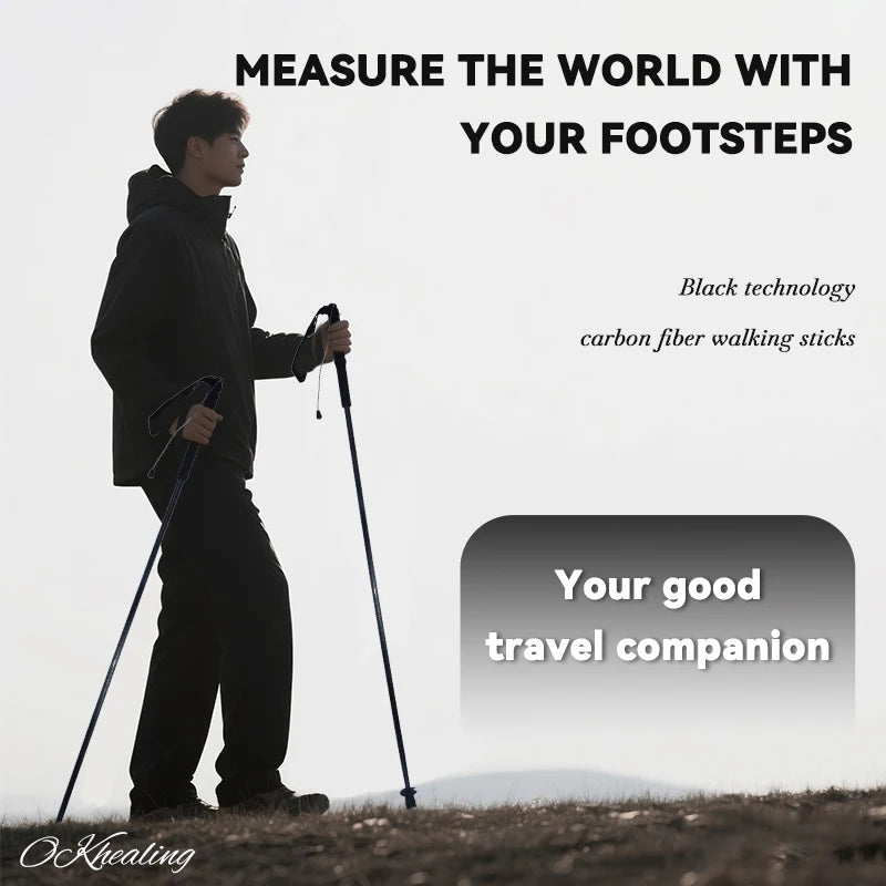 Local+ Carbon Fiber Folding Trekking Poles – Ultralight 5-Section Pair