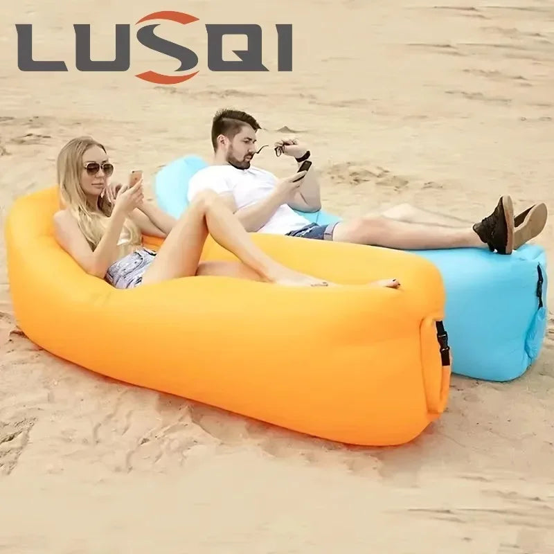 Inflatable Lounger Air Sofa Extra Thick Foldable Couch For Outdoor Camping Beach Patio Quick Inflation Home Furniture