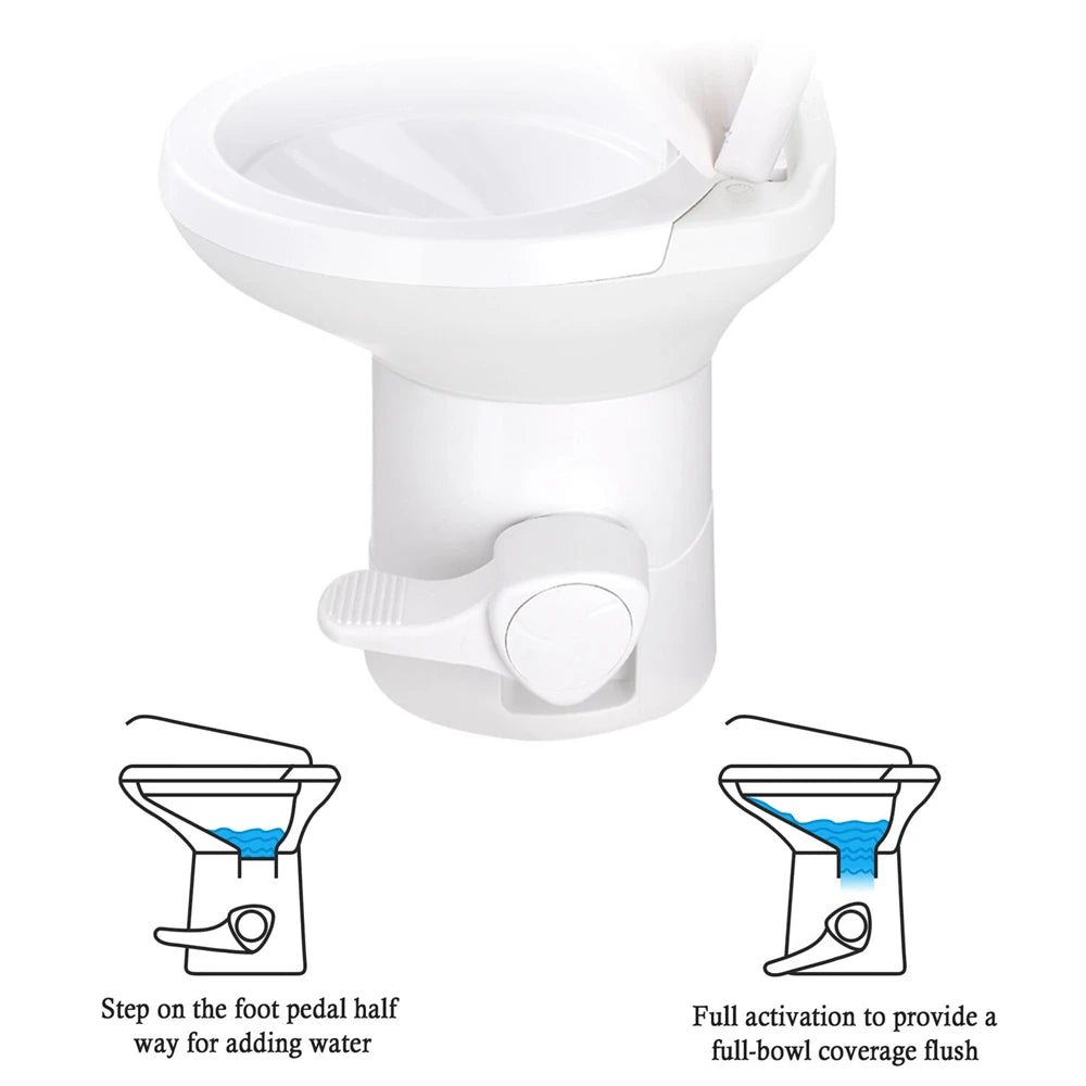 RV Toilet Gravity Flush Foot Pedal Flush