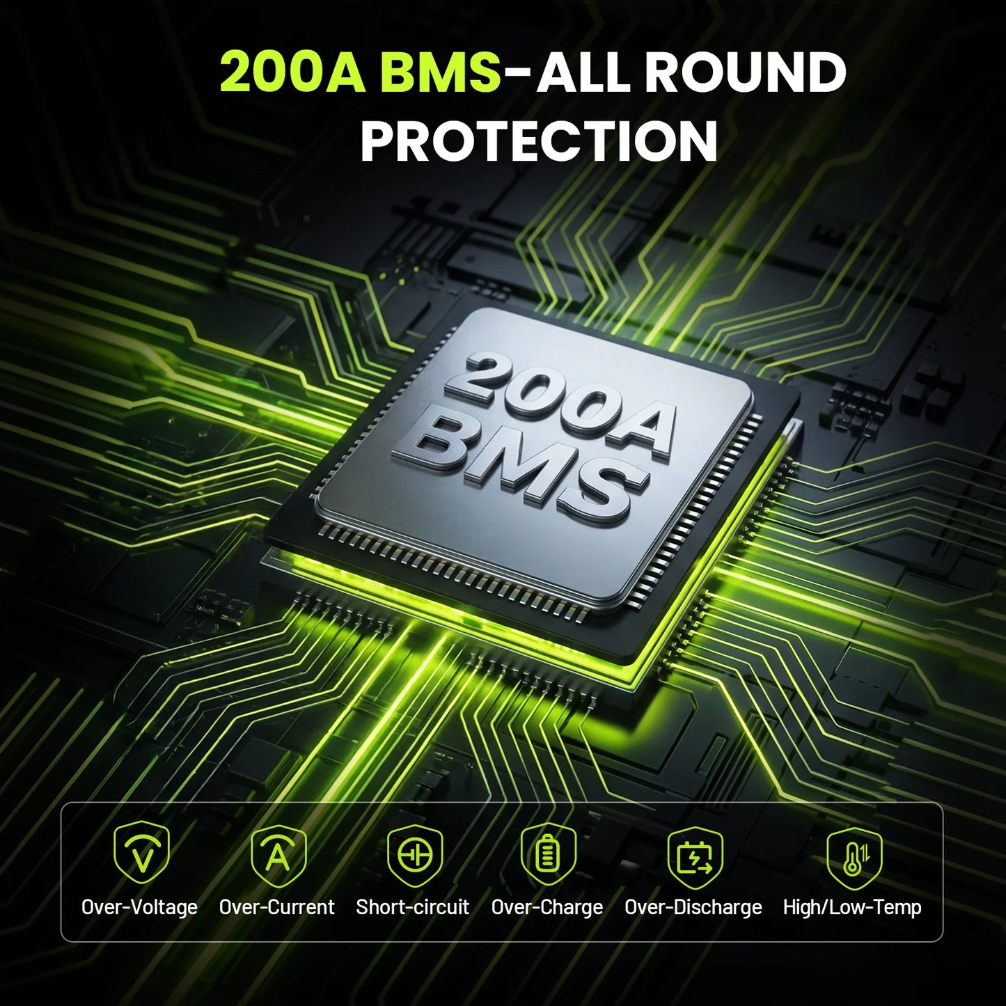 12V 200Ah LiFePO4 Battery 200A BMS 15000 Cycles Low-Temp Protection 2560Wh  Off-grid