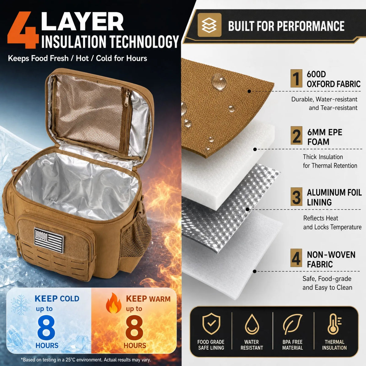 Insulated Tactical Cooler Bag – Leak-Resistant & Durable