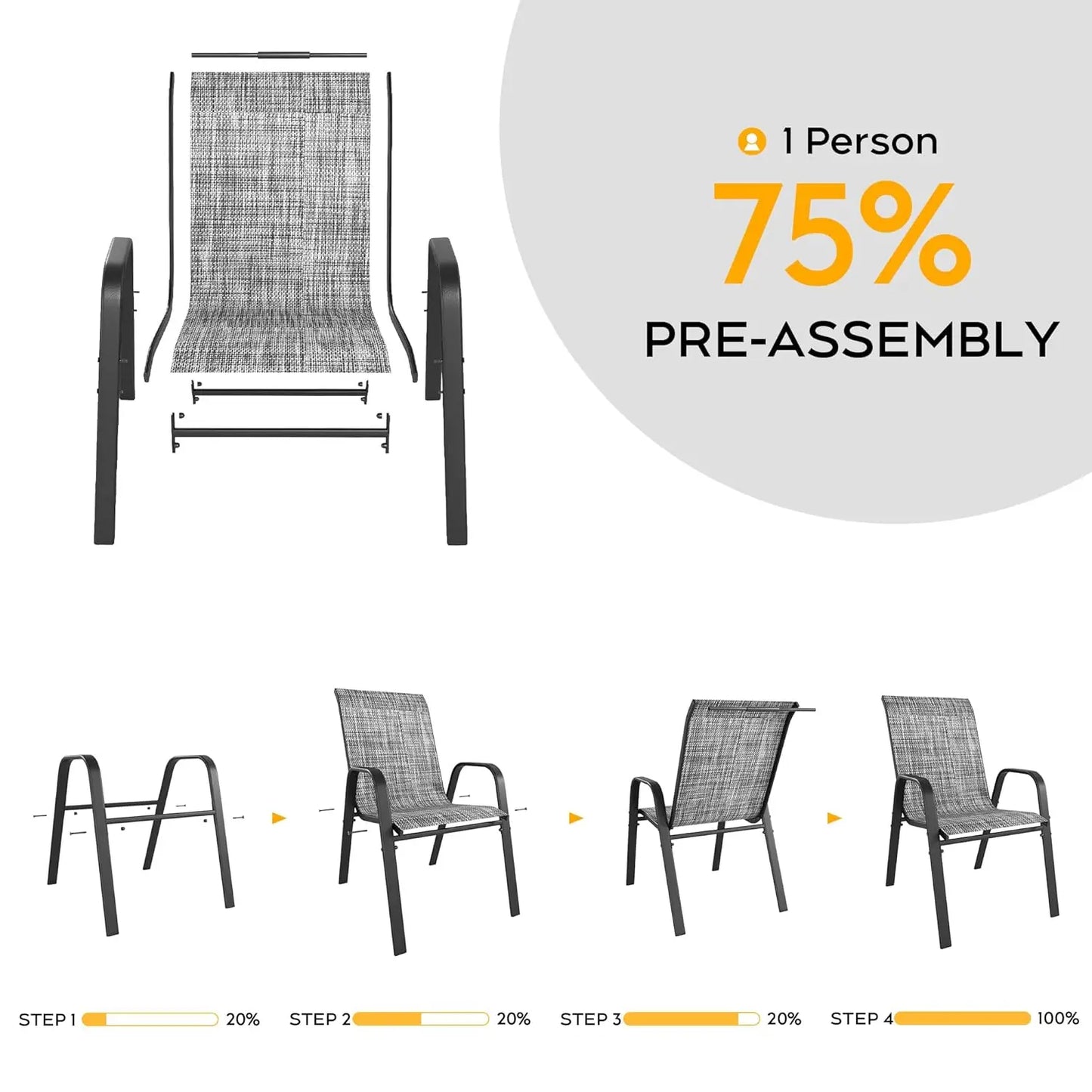 Stackable Outdoor Dining Chairs Set of 6