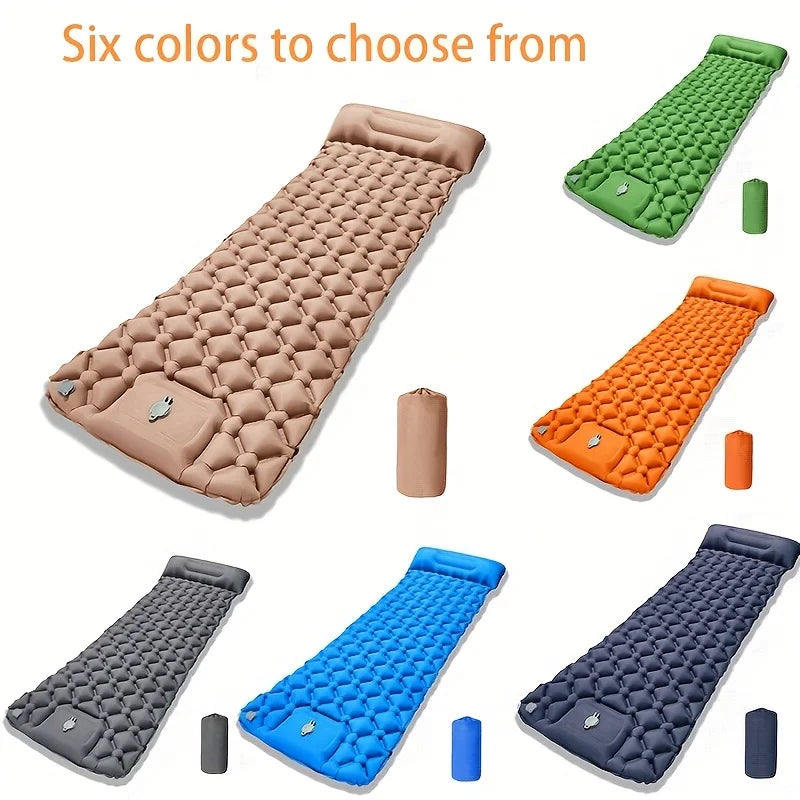 Quick-Inflate Camping Sleeping Pad – Extra-Thick Portable Hiking Mattress