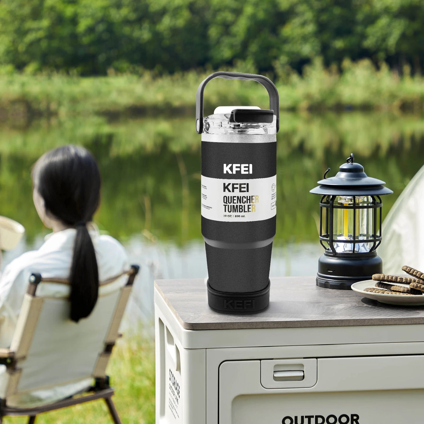 1PCS 30oz Solid Color Double Wall Stainless Tumbler, with Lid And Straw