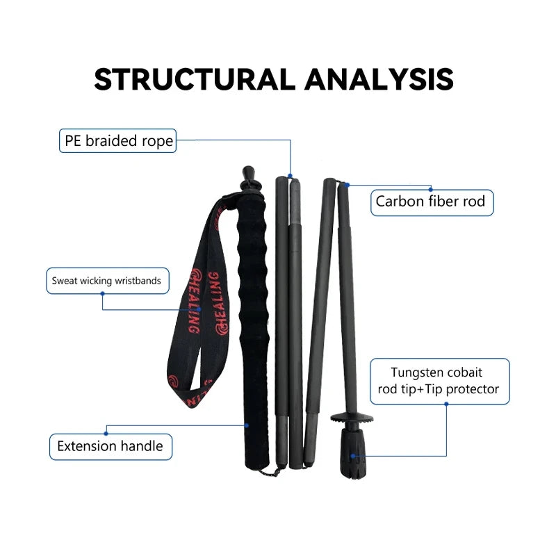 Local+ Carbon Fiber Folding Trekking Poles – Ultralight 5-Section Pair