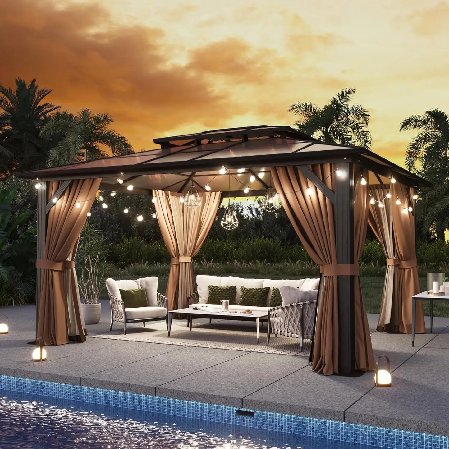 12x10 Hardtop Gazebo Aluminum
