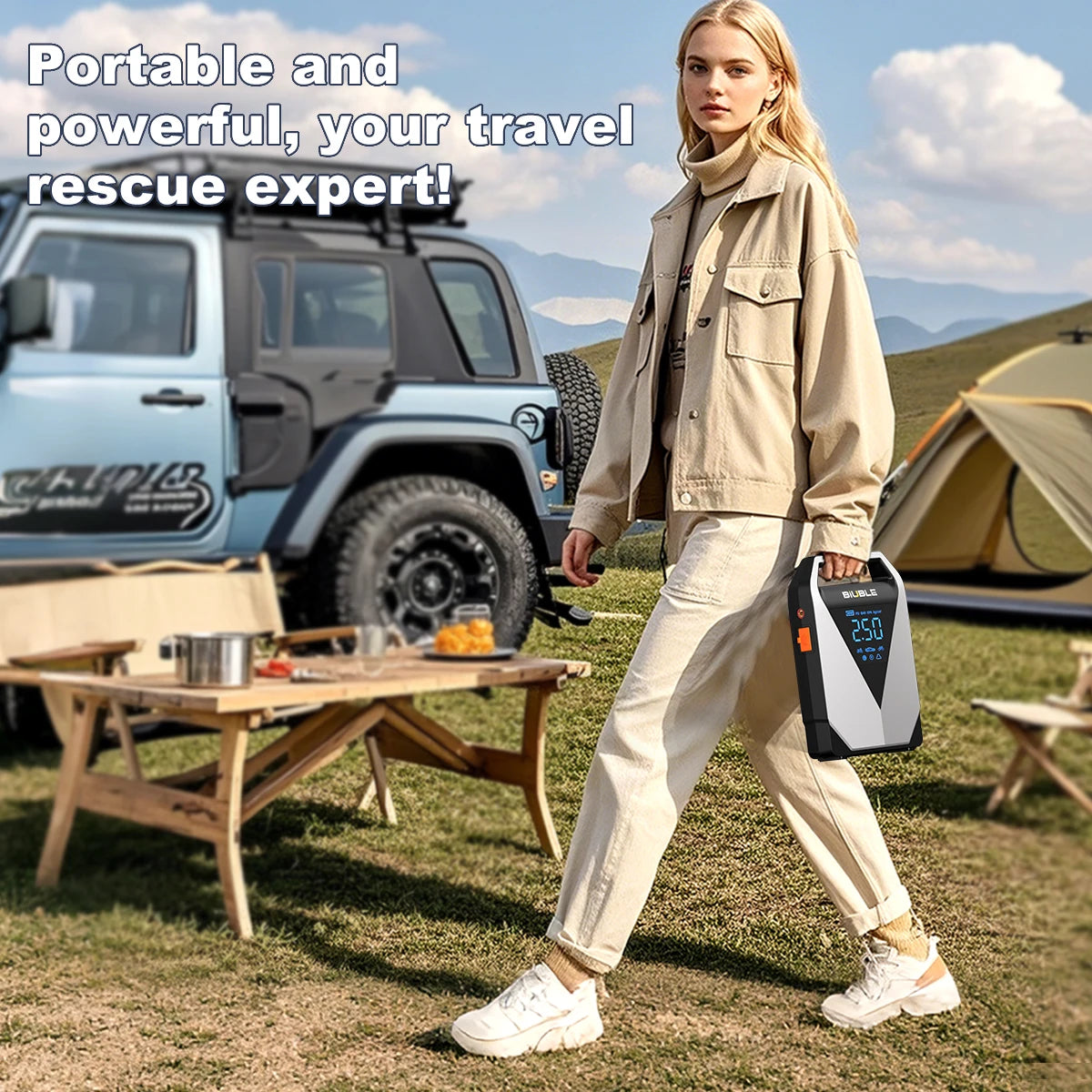 26000mAh Portable Car Jump Starter Air Pump 150PSI Air Compressor