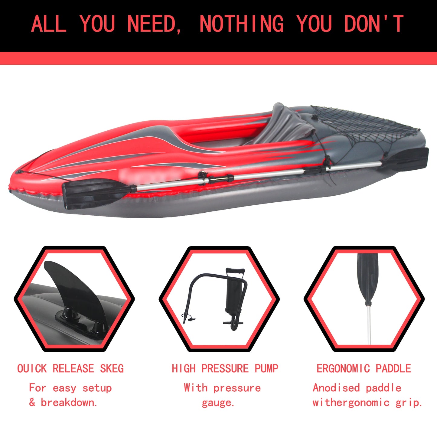 Inflatable Kayak Fishing Boat 1 Person