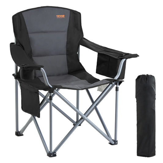 Folding Chair for Adults Portable Quad Lumbar Back Padded Arm Chair