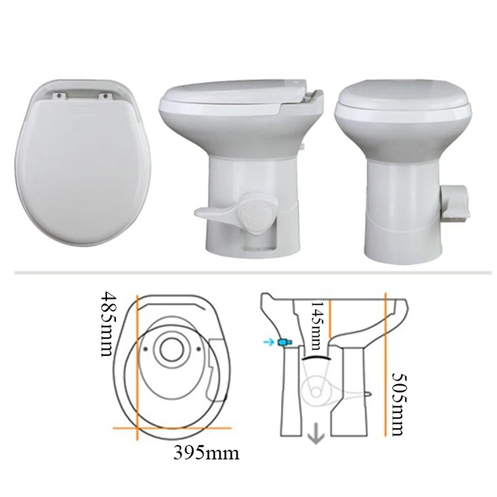RV Toilet Gravity Flush Foot Pedal Flush