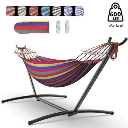 Adjustable Hammock with Stand & Storage Bag – 600 lb Capacity
