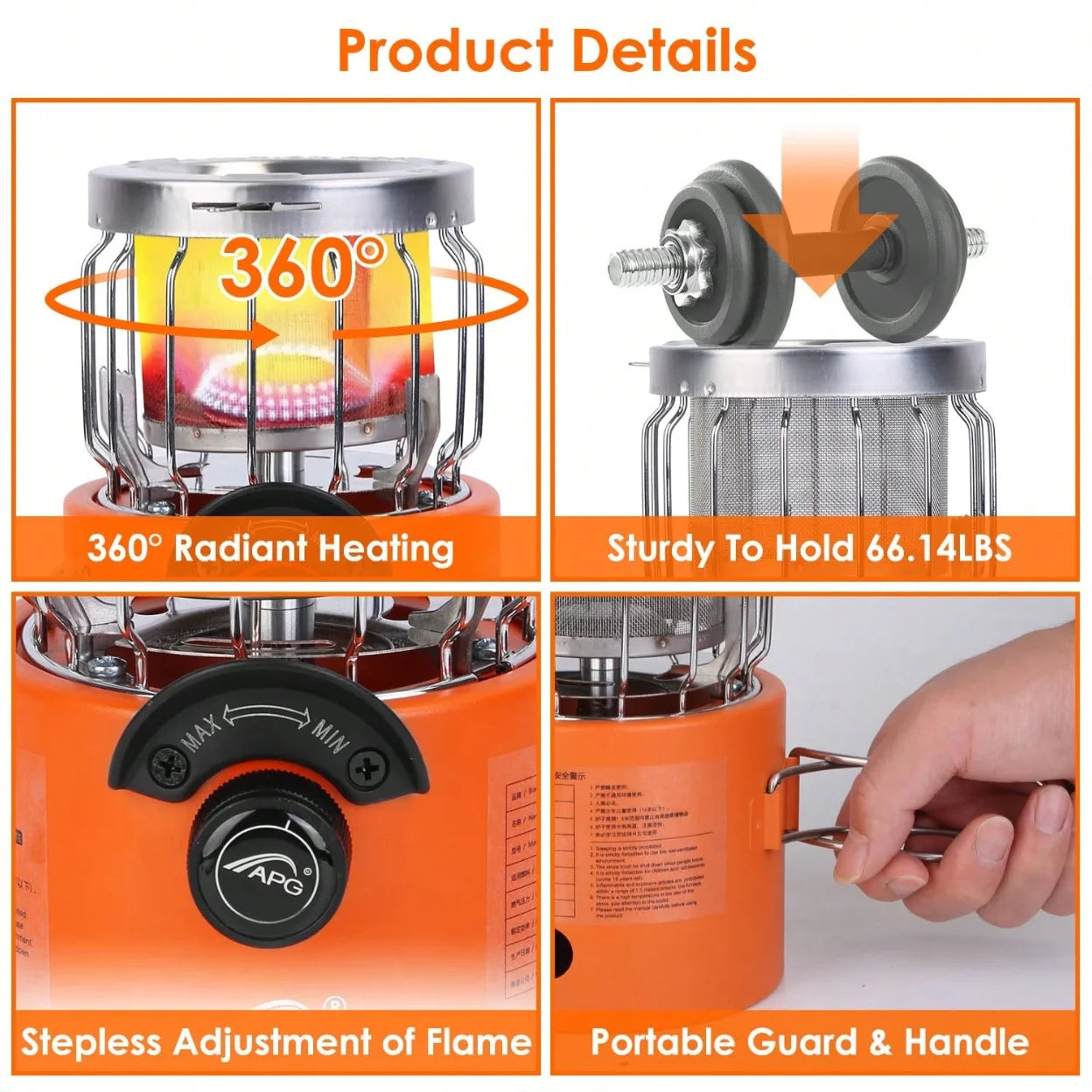 2 in 1 Portable Propane Heater Stove