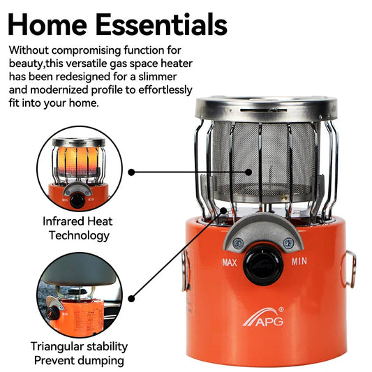2 in 1 Portable Propane Heater Stove