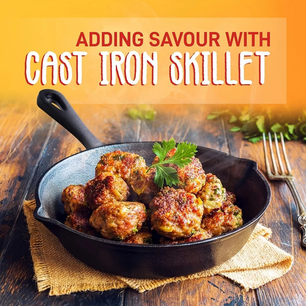3-Piece Pre-Seasoned Cast Iron Skillet Set – 6", 8" & 10"