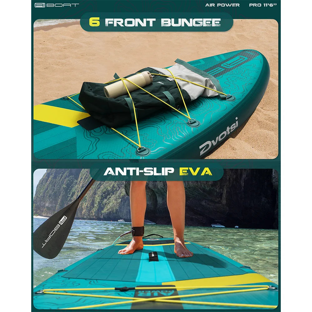 AIBOAT 11'6" Inflatable Stand-Up Paddle Board – 35" Wide Fishing SUP