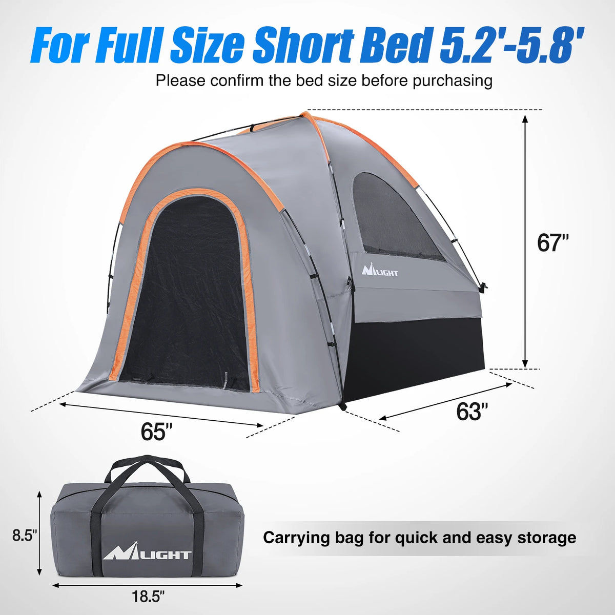 Nilight 2-Person Truck Bed Camping Tent – Waterproof Double-Layer Design