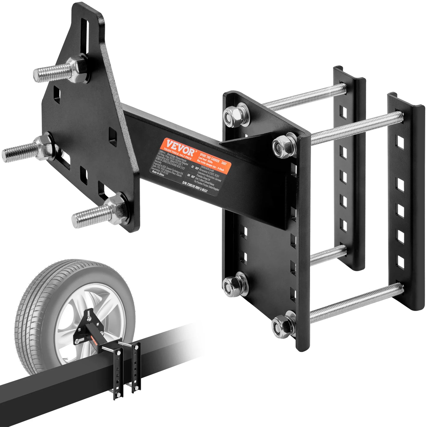 160 lbs Spare Tire Carrier with Mounting Screws Bracket