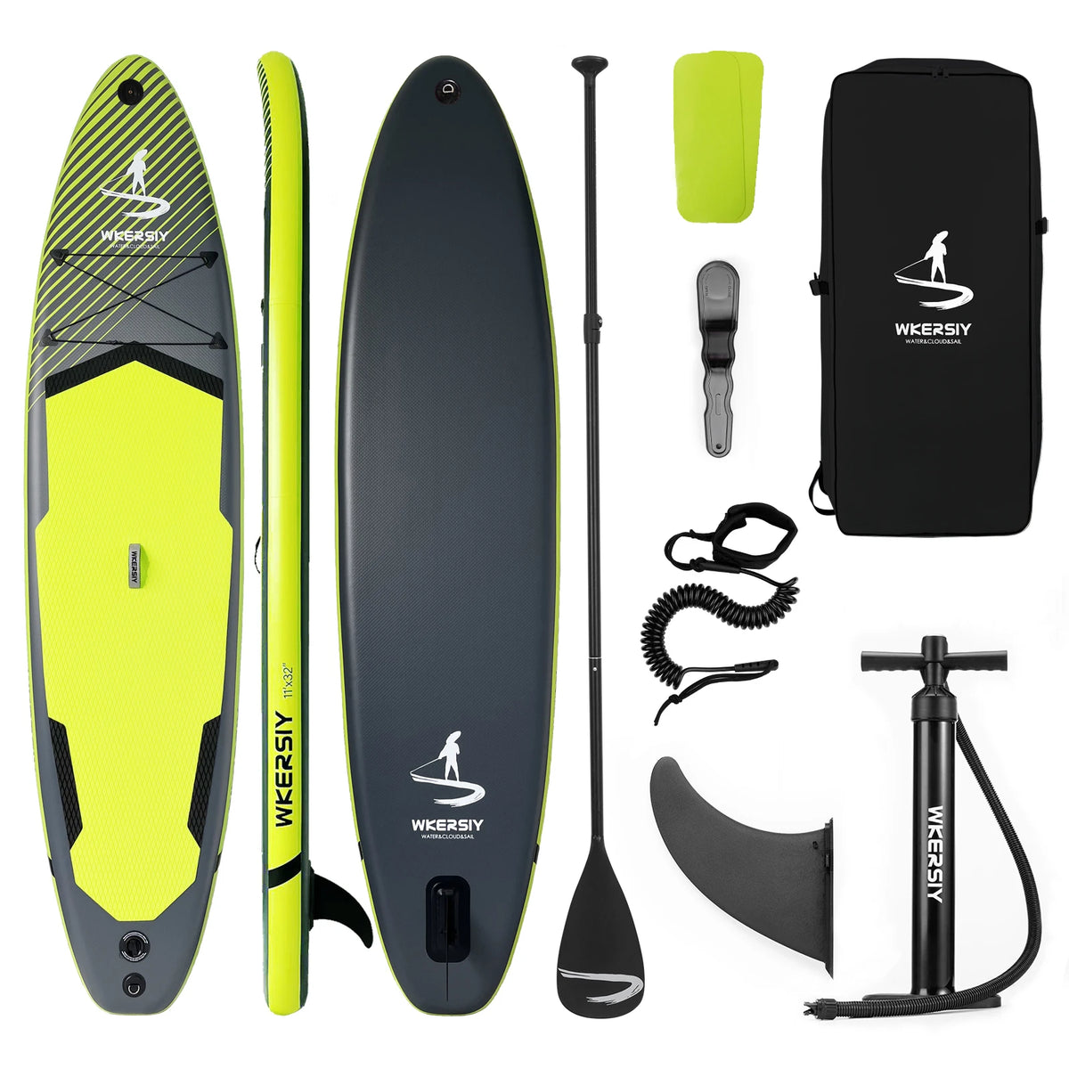 11FT Inflatable Stand-Up Paddle Board – 32" Wide, 4 Colors & Accessories
