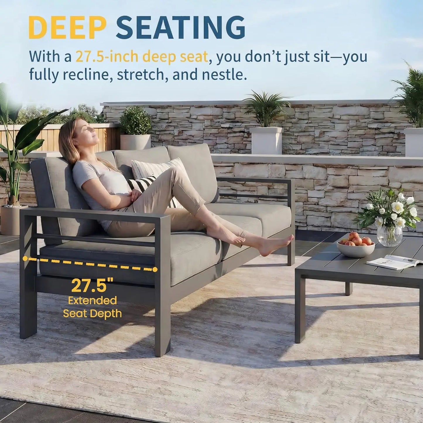 Oversized Aluminum Patio Furniture Set