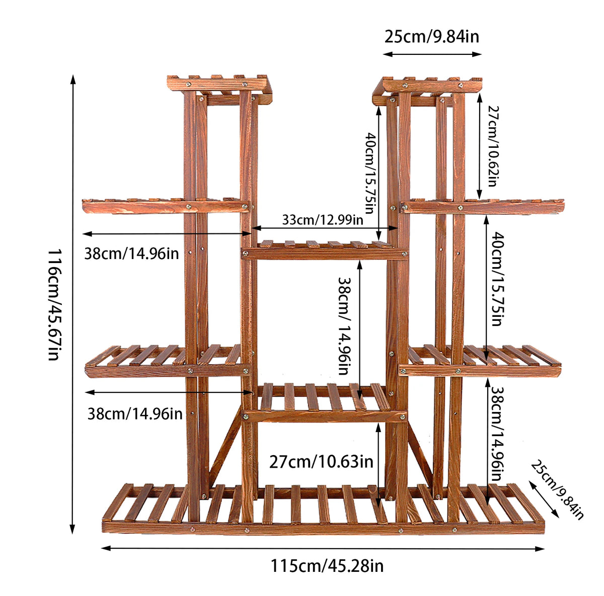 Wooden Multi-Tier Plant Stand & Flower Pot Shelf