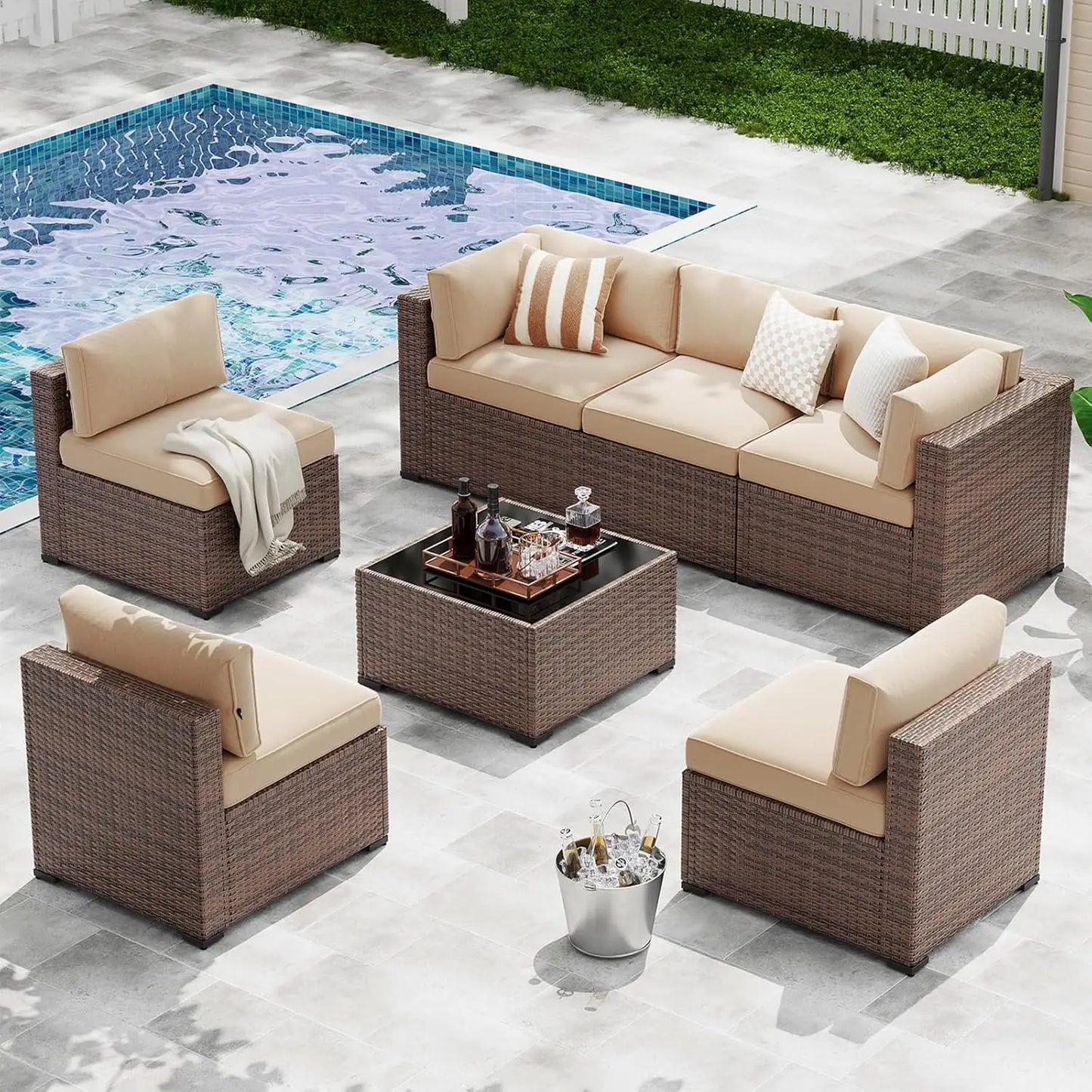 7-Piece Wicker Patio Furniture Set