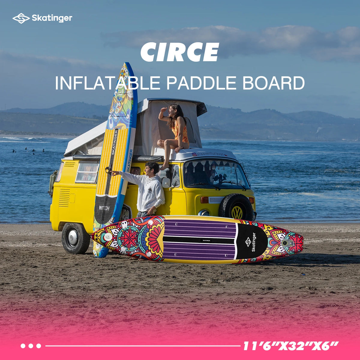 SKATINGER 11'6" Inflatable Stand-Up Paddle Board – Fishing & Adventure SUP
