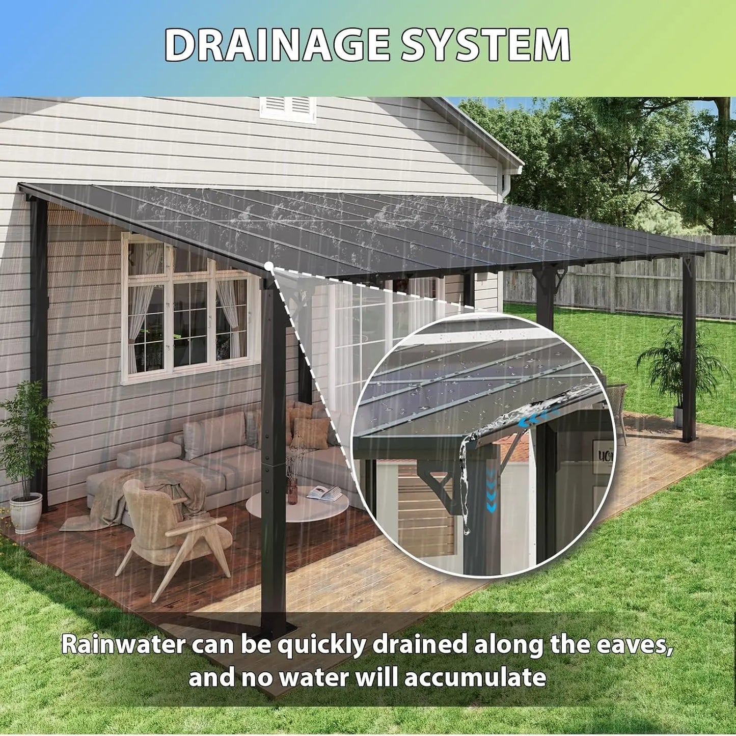 20x10 Wall-Mounted Gazebo Pergola