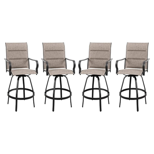 4pc Outdoor Swivel Bar Chairs