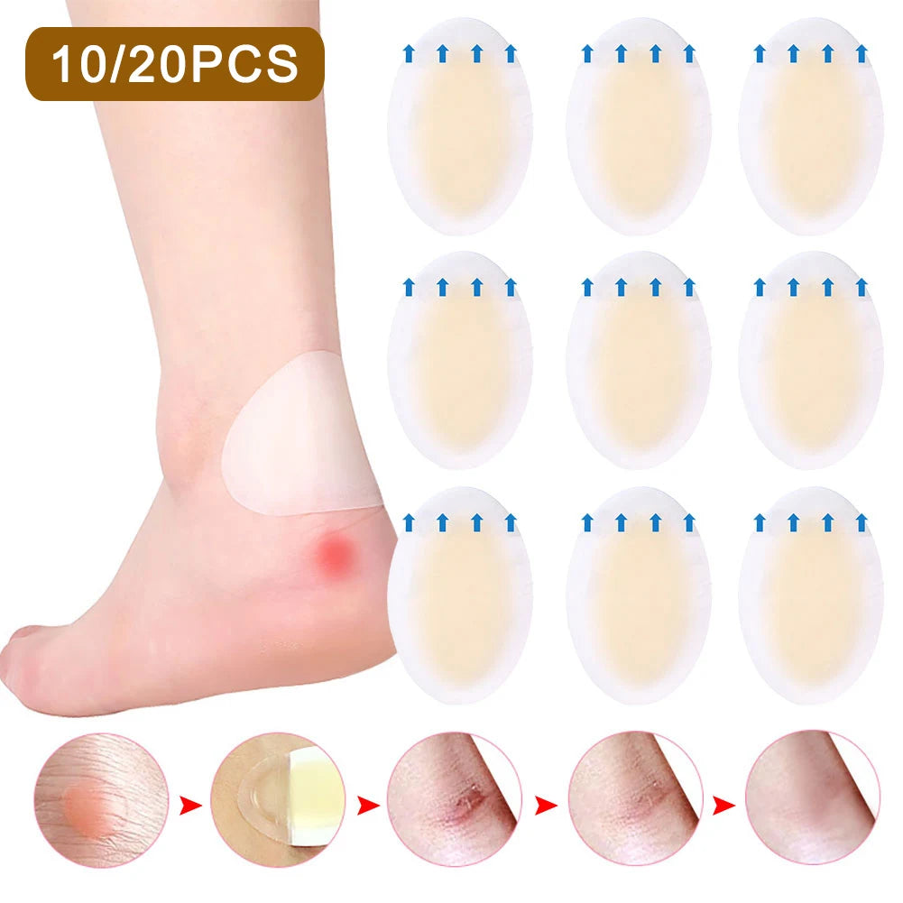 20/10pcs Hydrocolloid Foot Patch Heel Stickers