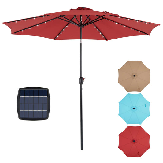 10FT Solar Patio Umbrella