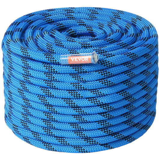 12.7mm Static Rock Climbing Rope 125-200ft Tension Fiber Rope w/ Steel Snap Hook