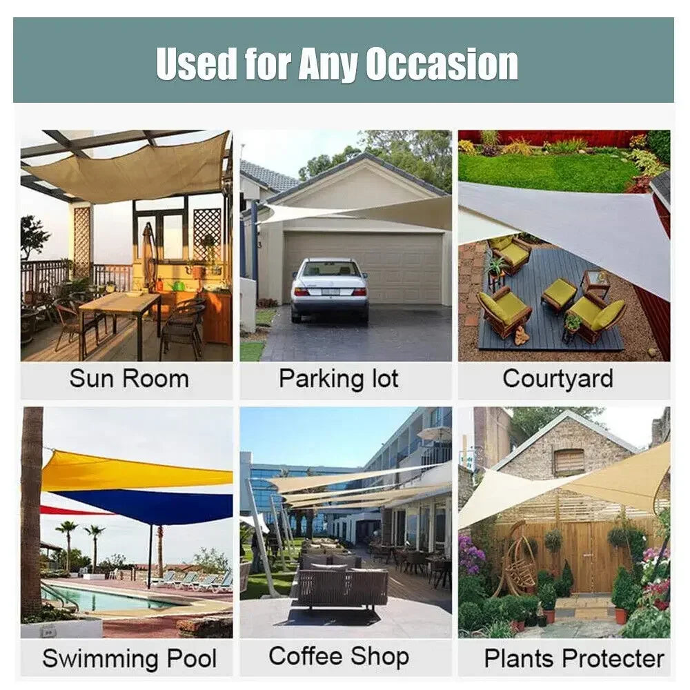Waterproof Sun Shelter Sunshade Protection Shade Sail Awning
