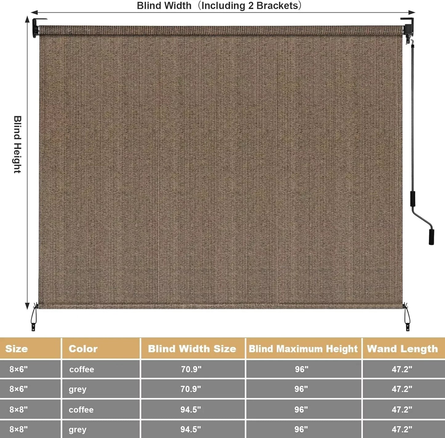 Cordless Outdoor Exterior Roller Shade
