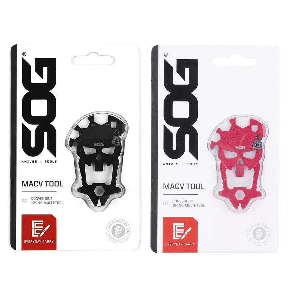 SOG MACV 12-in-1 Stainless Steel Keychain Multitool – 2-Pack