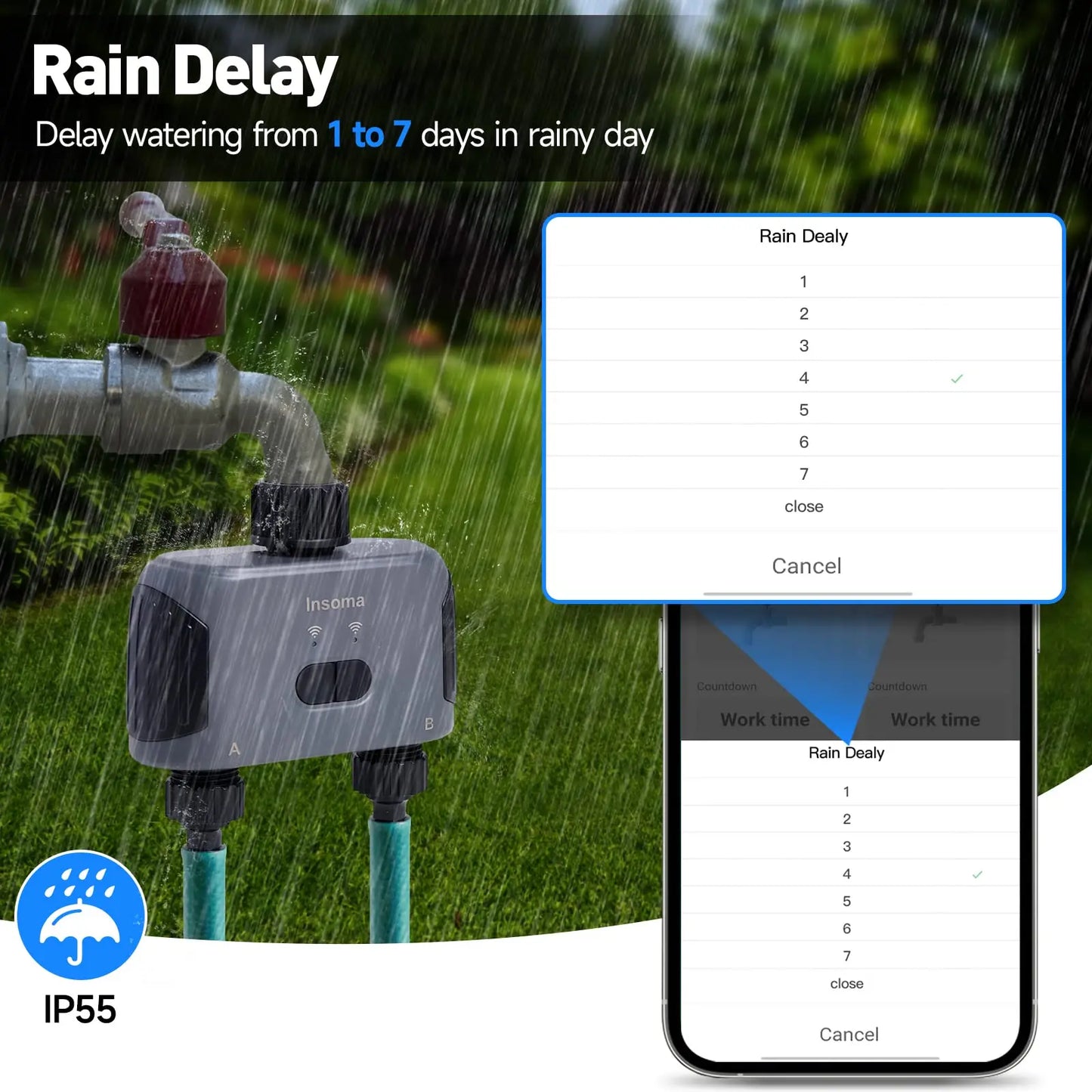 Automatic Water Timer Zigbee Wifi 2-Outlet Garden Irrigation Watering System Sprinkler Programmer Tools support Alexa
