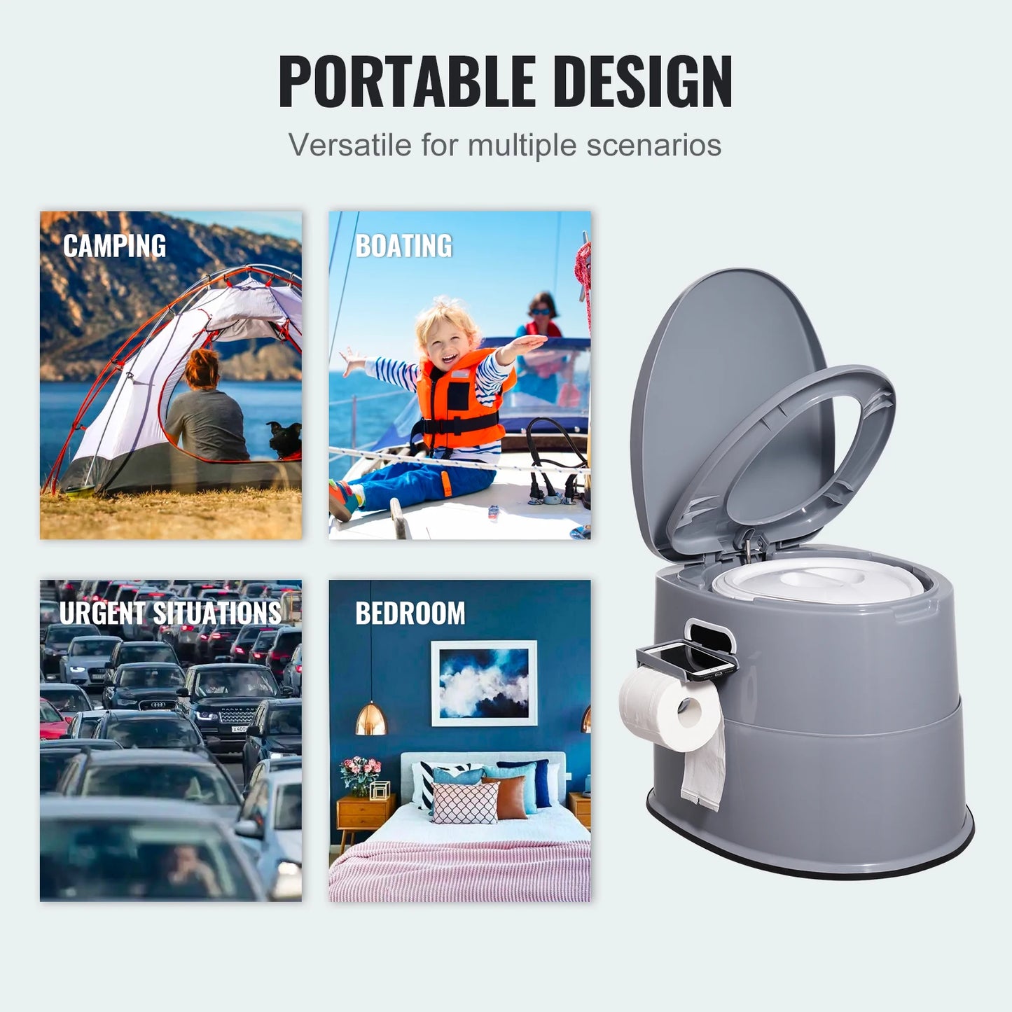 Porta Potty  for Camping with 1.3G Detachable Inner Bucket