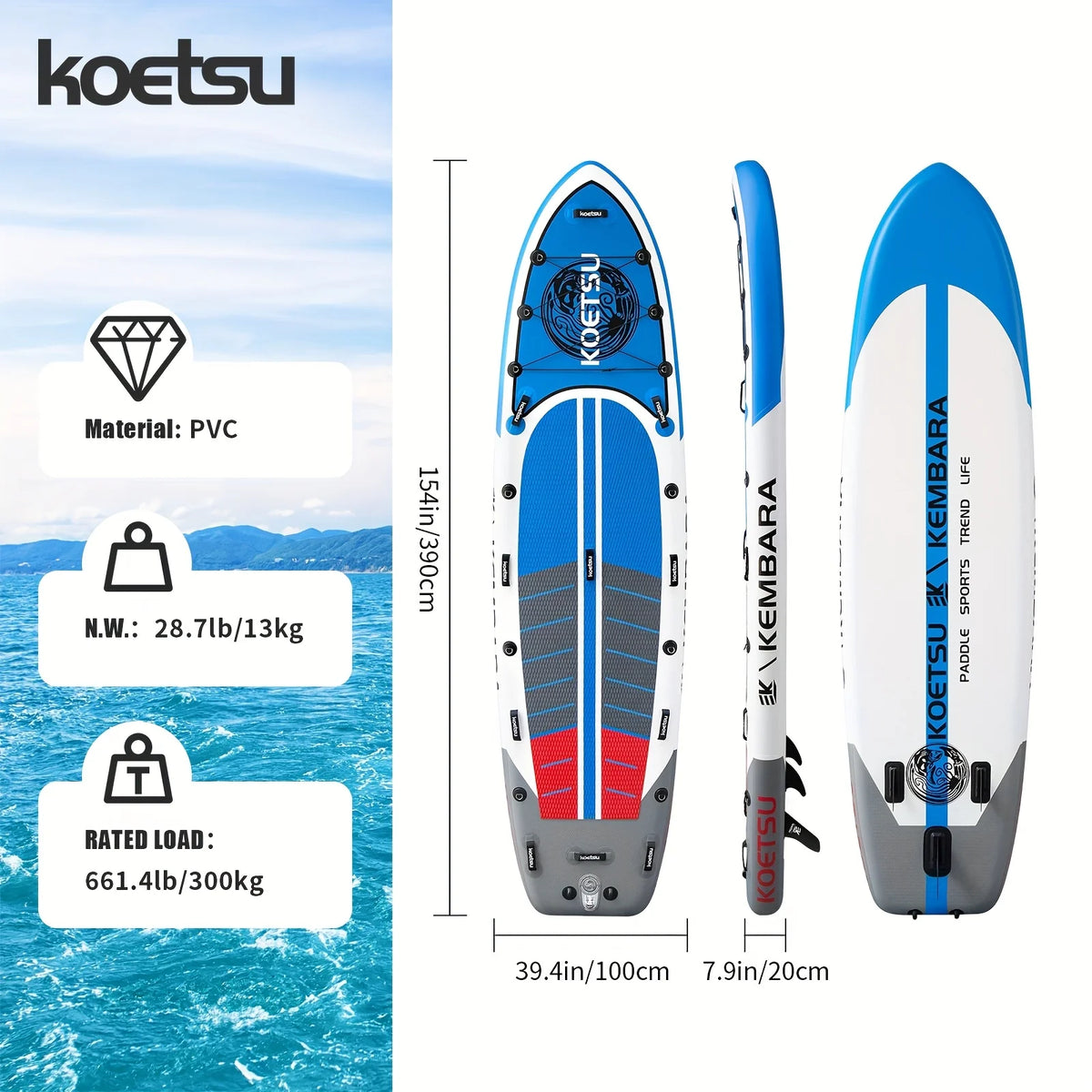 KEOTSU LUYA Wide-Body Inflatable Fishing Paddle Board – 3 Models