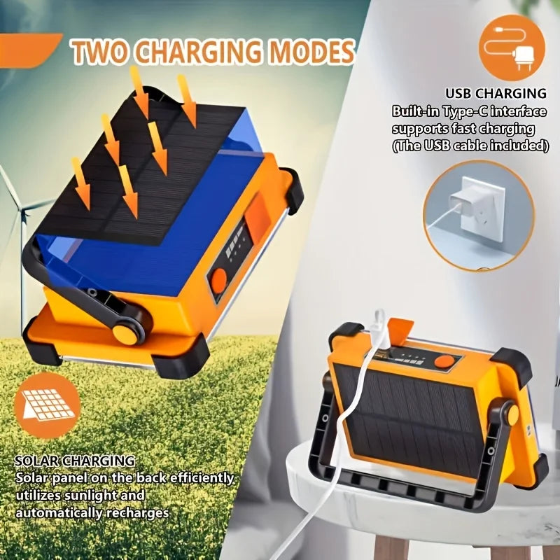 Rechargeable Solar LED Work Light – 3600mAh Portable Floodlight (1 or 2 Pack)