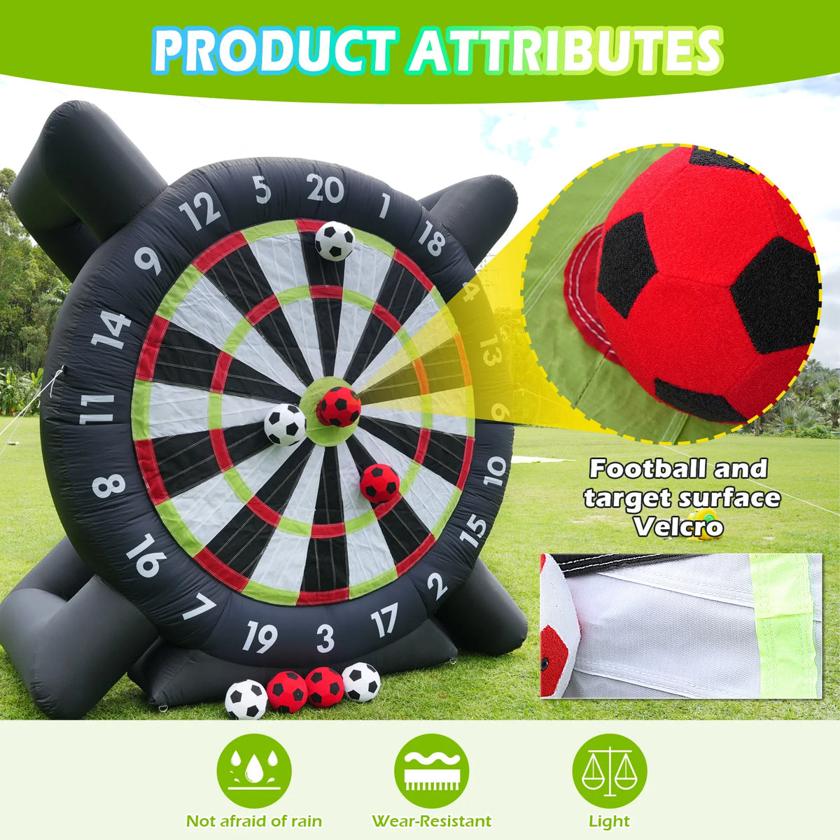 King Inflatable 10FT Giant Soccer Dart Board with Blower & 8 Balls