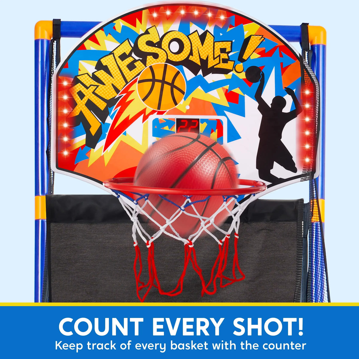 Kids' Arcade Basketball Game Set – Indoor & Outdoor with 4 Balls