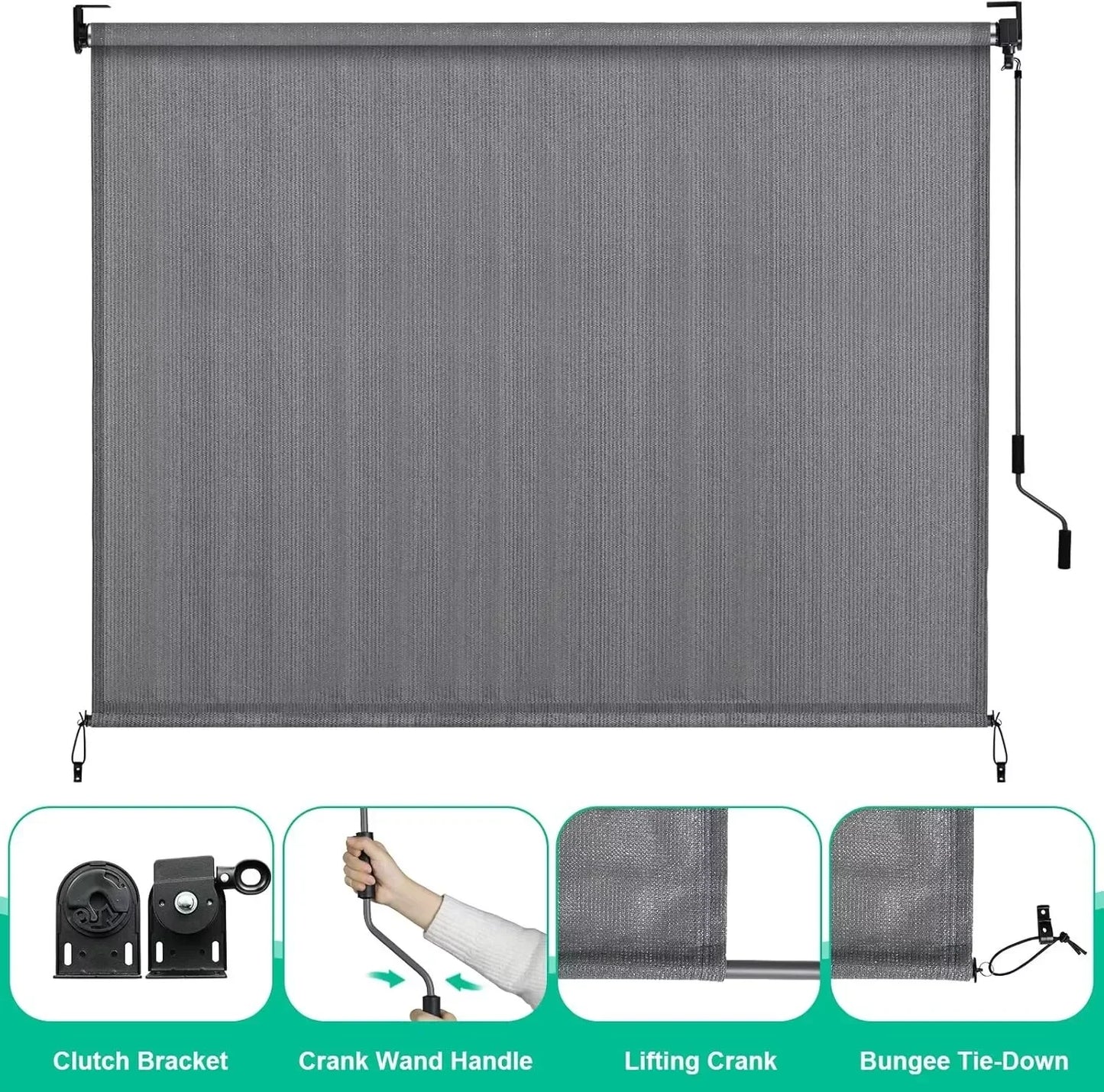 Cordless Outdoor Exterior Roller Shade