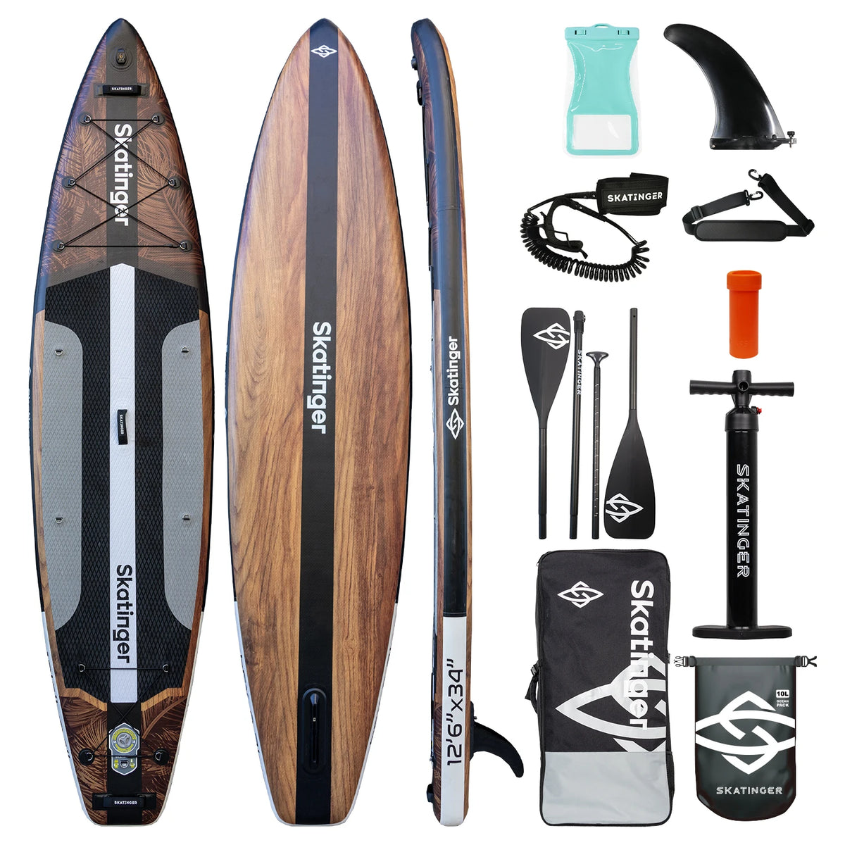SKATINGER 12'6" × 34" Inflatable SUP Paddle Board with Accessories