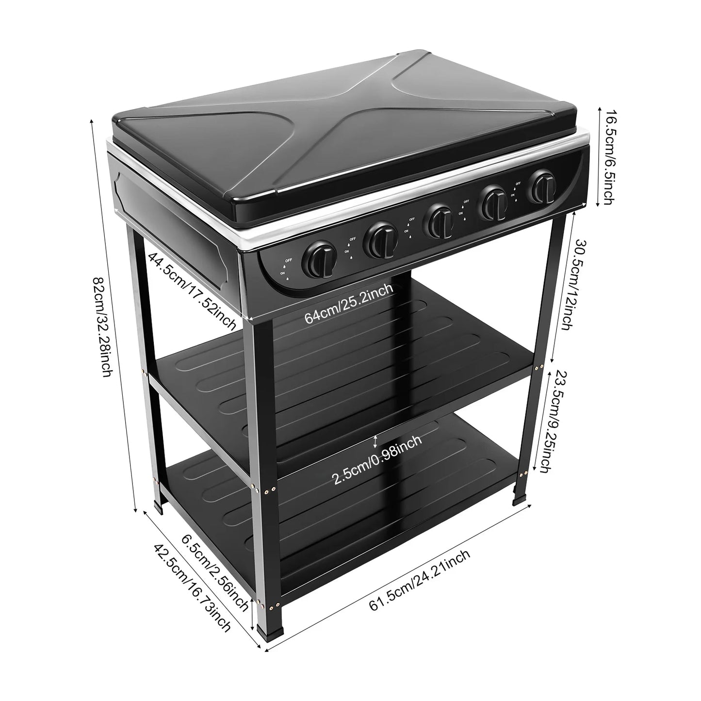 5 Hearth Grill, Gas Grill, 2.5 kW Burner,Freestanding