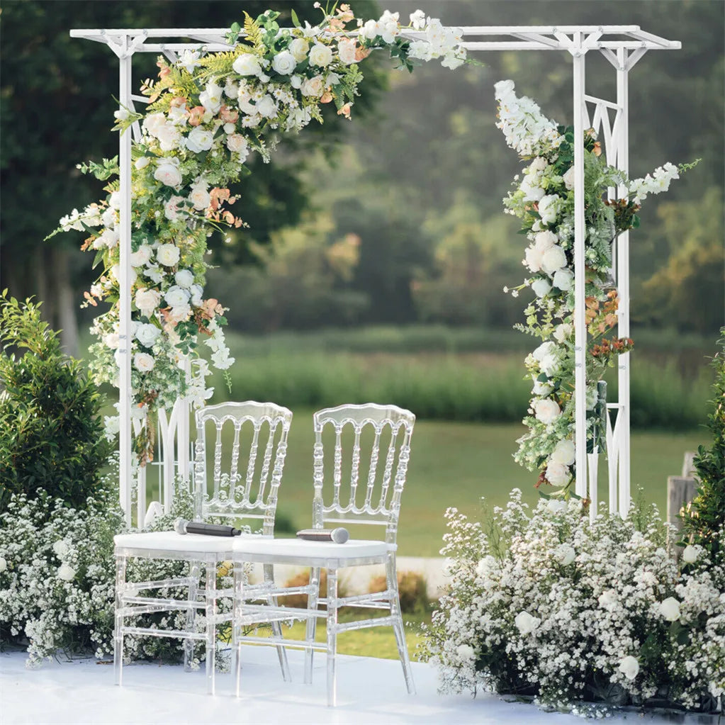 White Metal Garden Arch Arbor