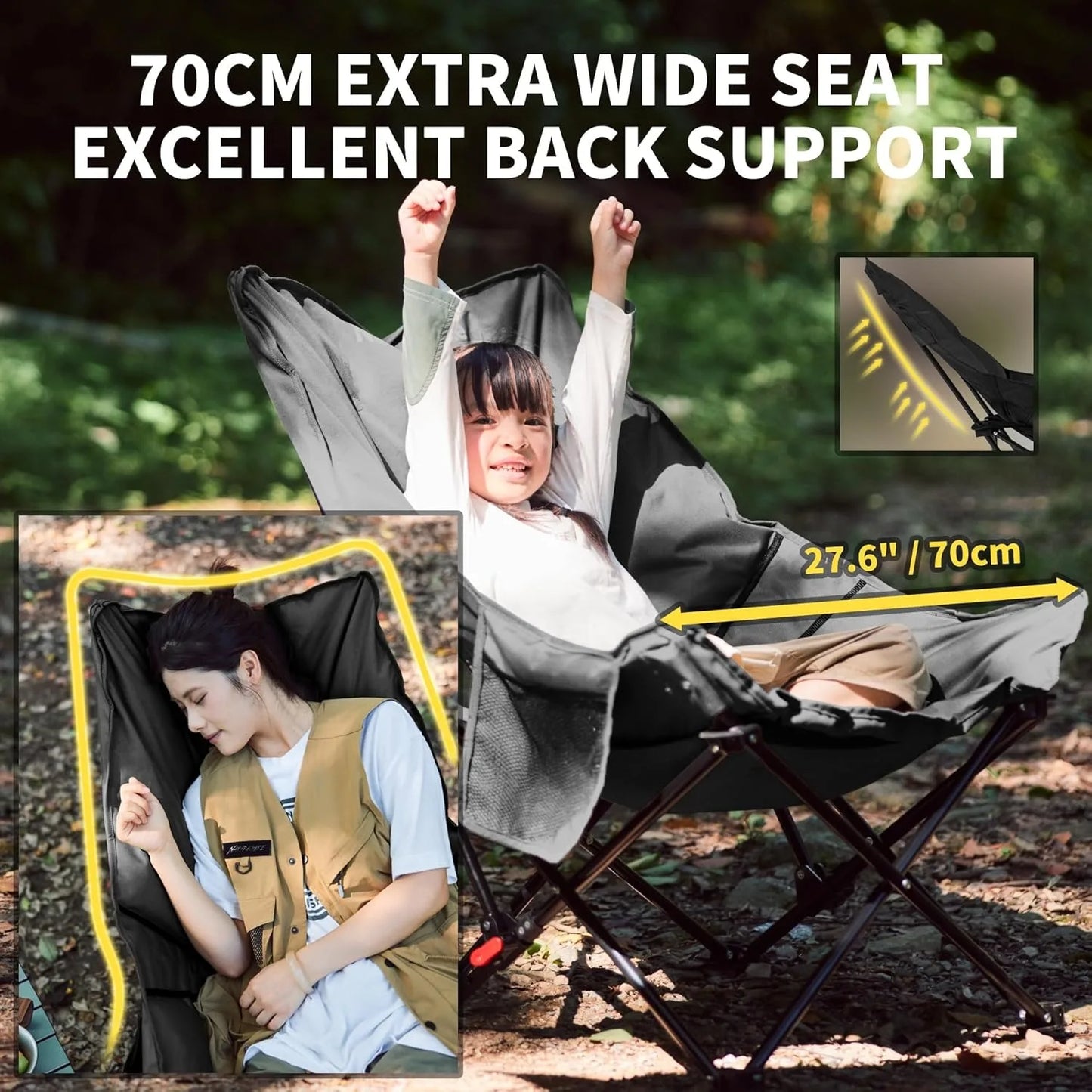Naturehike Sea Star Recliner Outdoor Folding High Back Moon Chair 2-Position