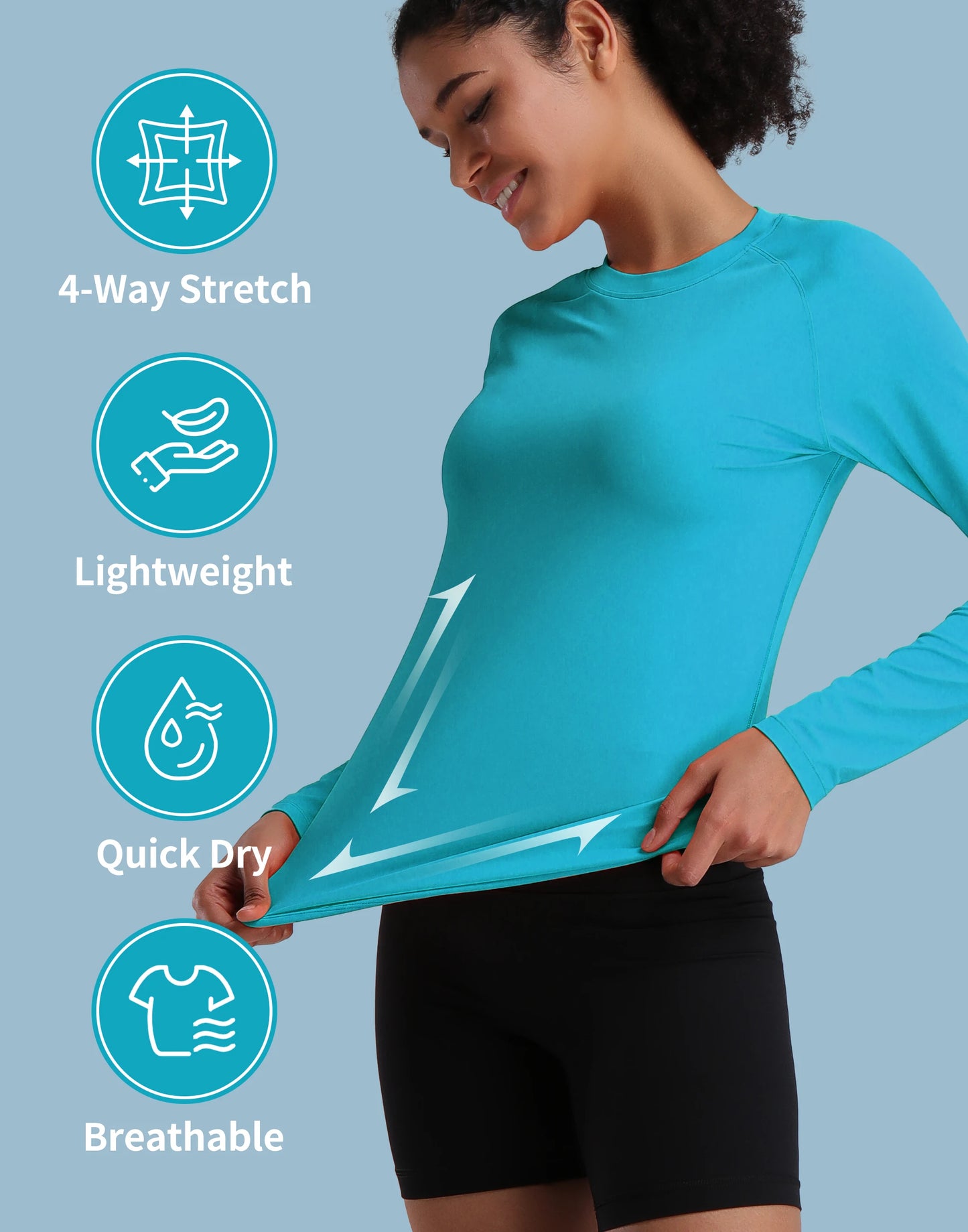 Womens Camp Hiking Long Sleeve T-shirt  SPF UV Protection