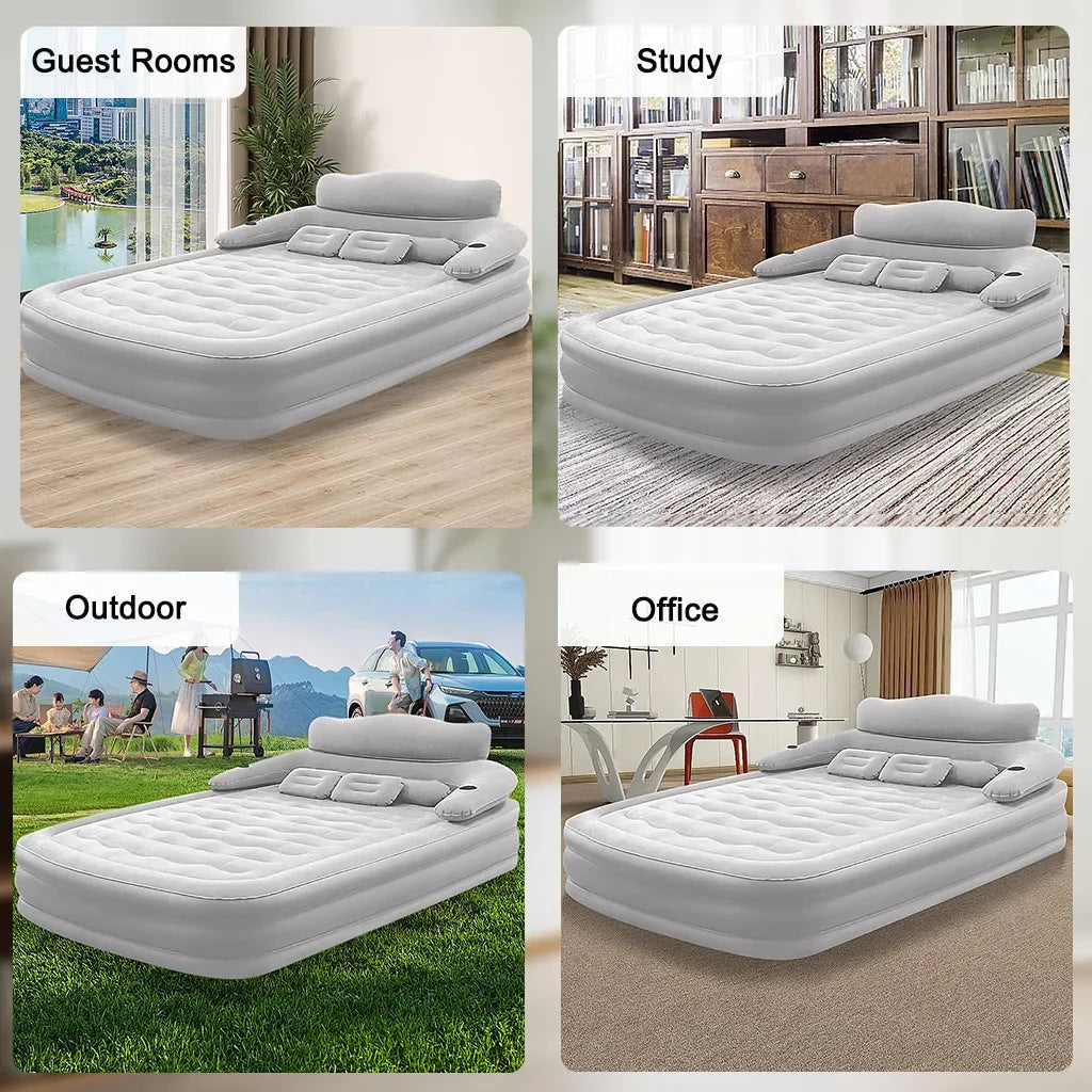 2 Person Built-In Pump Camping Mattress PVC Automatic Inflatable Indoor Outdoor