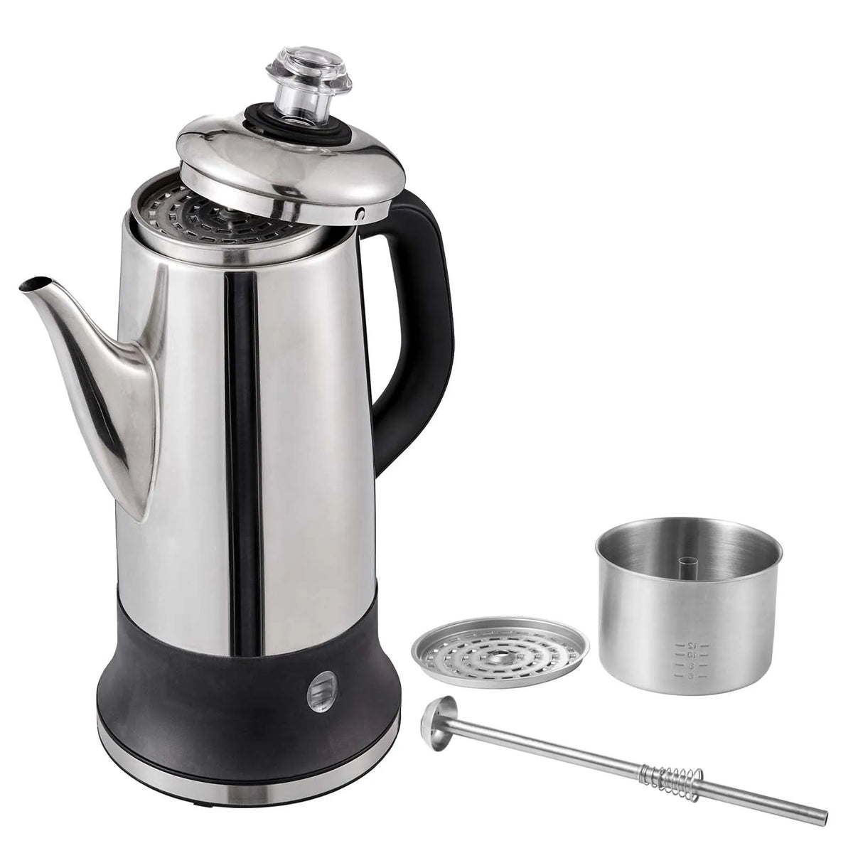 SucceBuy 12-Cup Electric Coffee Percolator – 304 Stainless Steel